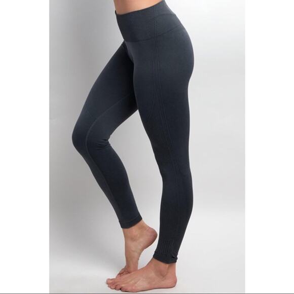 Savvi NWOT Impact Compression Ribbed High Rise Leggings Women XS Gray Activewear - Picture 1 of 9
